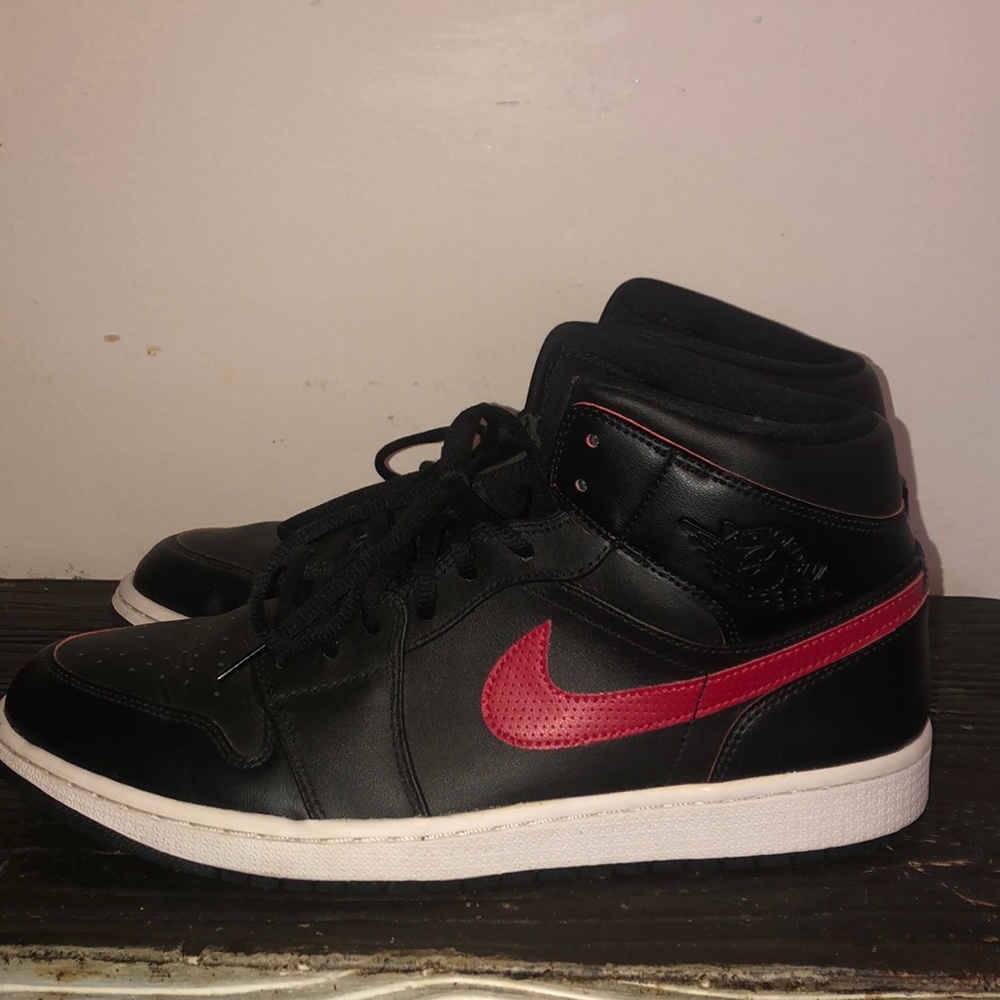 Nike Air Jordan 1 Mid Black and Red